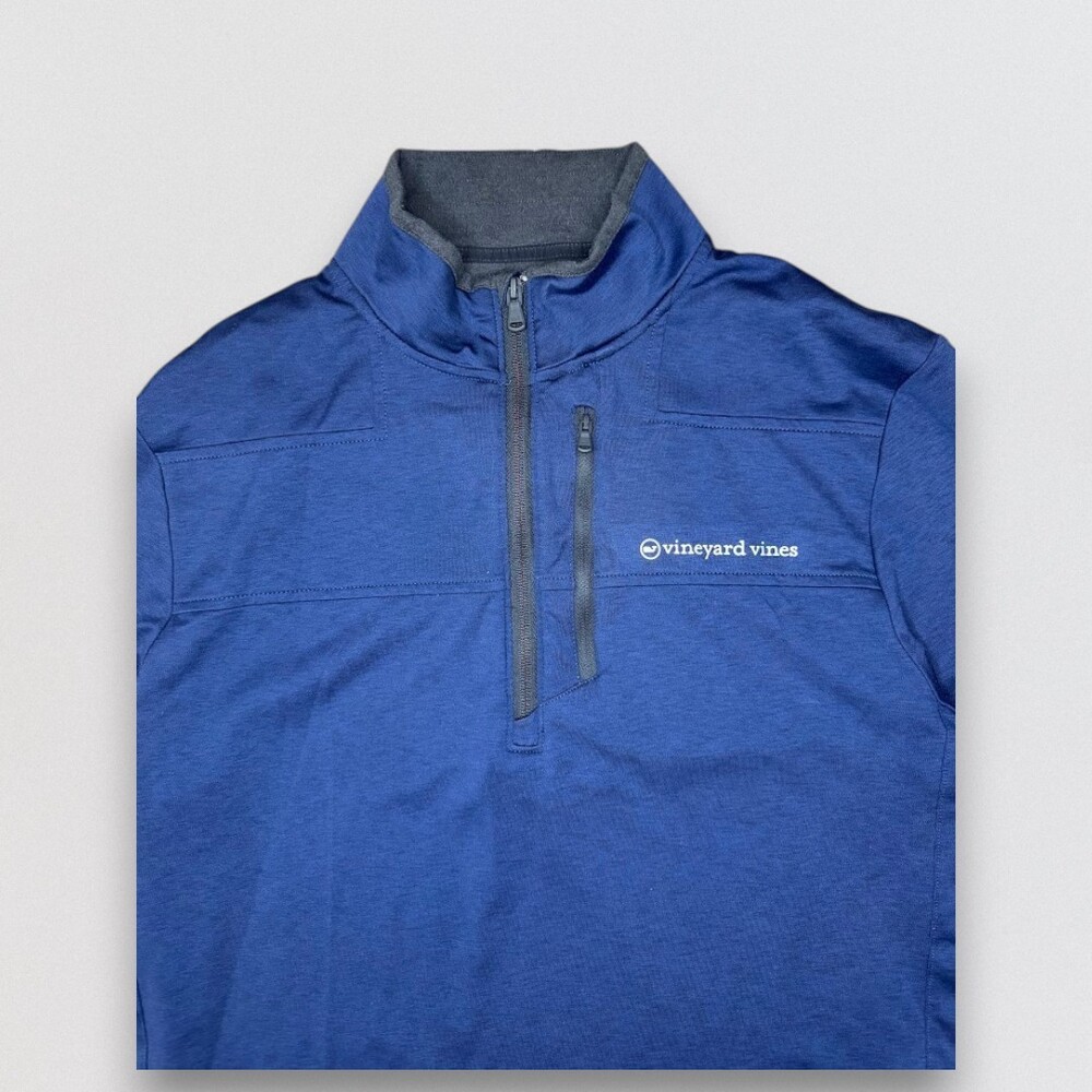 Blue Performance Quarter Zip Pullover Athletic Top Size L - Picture 4 of 4